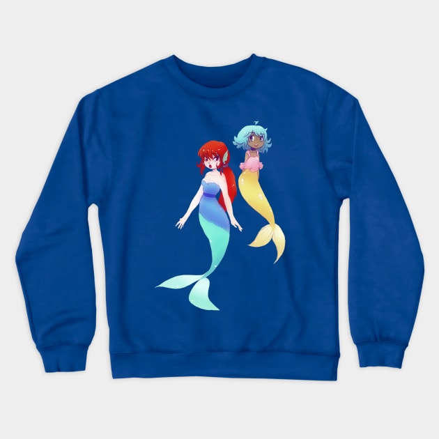 Two Mermaids Crewneck Sweatshirt by saradaboru